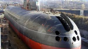 El submarino Belgorod en el astillero, en 2019.