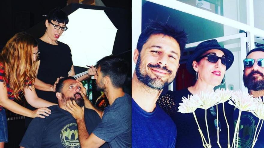 Hugo Silva, Pepón Nieto, Rossy de Palma (y Natalia Roig), en los ensayos