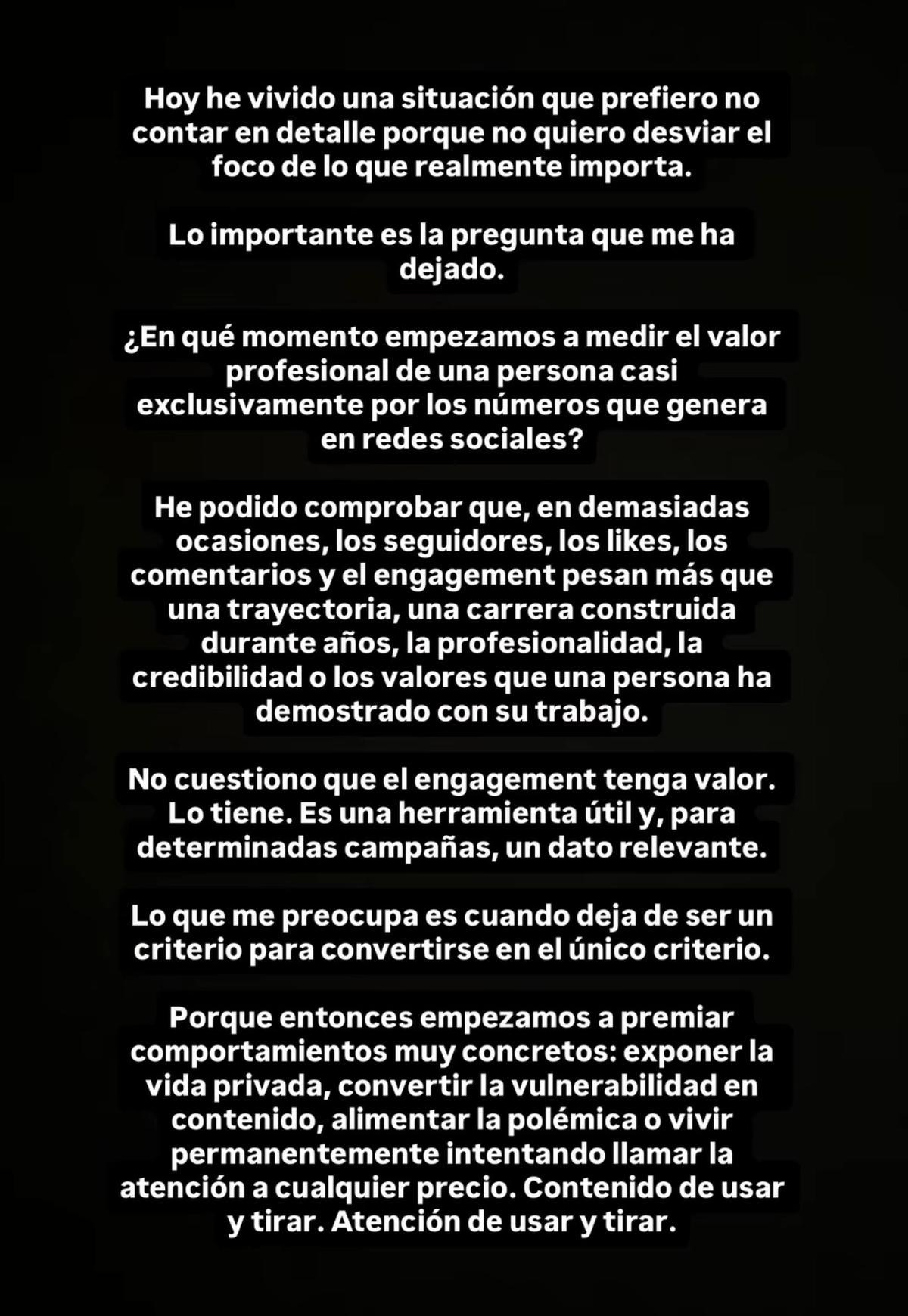 Jon Kortajarena comparte su indignación tras perder una campaña de trabajo
