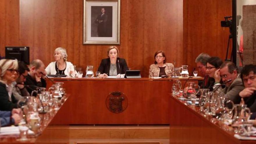 La alcaldesa, Mariví Monteserín, preside el Pleno extraordinario de los presupuestos municipales.