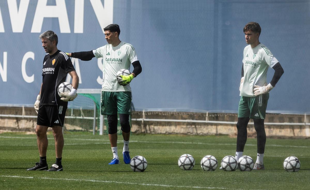 Andrada y Adrián, en un entrenamiento de esta pasada temporada.