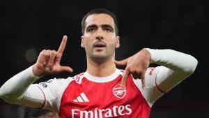 Arsenals Mikel Merino celebrates after scoring during a Premier League soccer match between Arsenal and Brentford in London, Wednesday, Dec. 3, 2025. (AP Photo/Kirsty Wigglesworth) Associated Press / LaPresse Only italy and spain