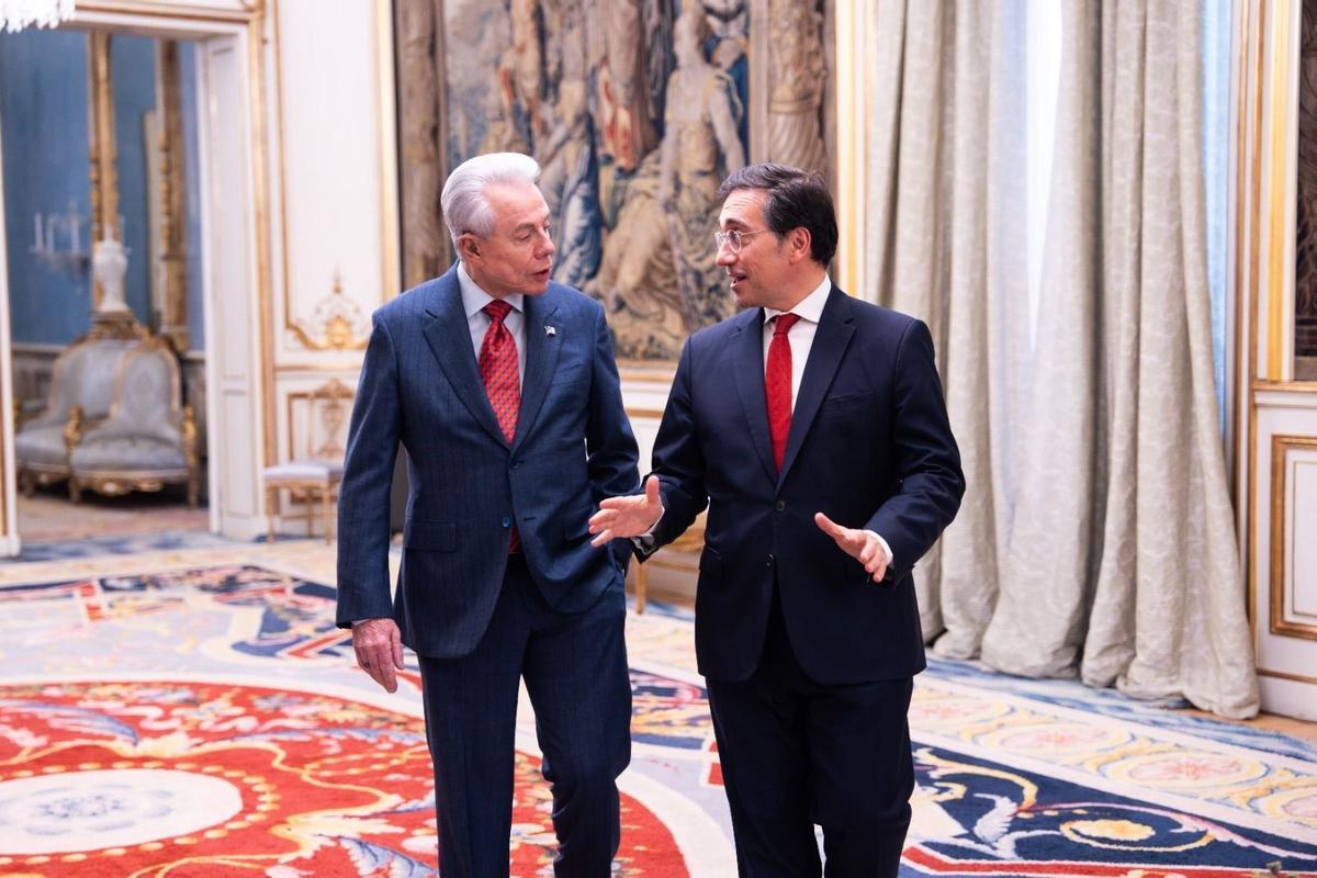 17/02/2026 El ministro de Asuntos Exteriores, Unión Europea y Cooperación, José Manuel Albares, se reúne con el nuevo embajador de Estados Unidos en España, Benjamín León POLITICA MINISTERIO DE ASUNTOS EXTERIORES