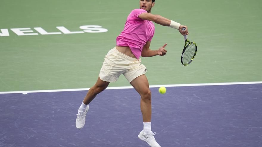 Alcaraz, durante la final de Indian Wells