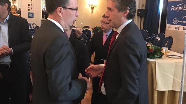José Ballesta e Íñigo de la Serna durante el encuentro de ayer.