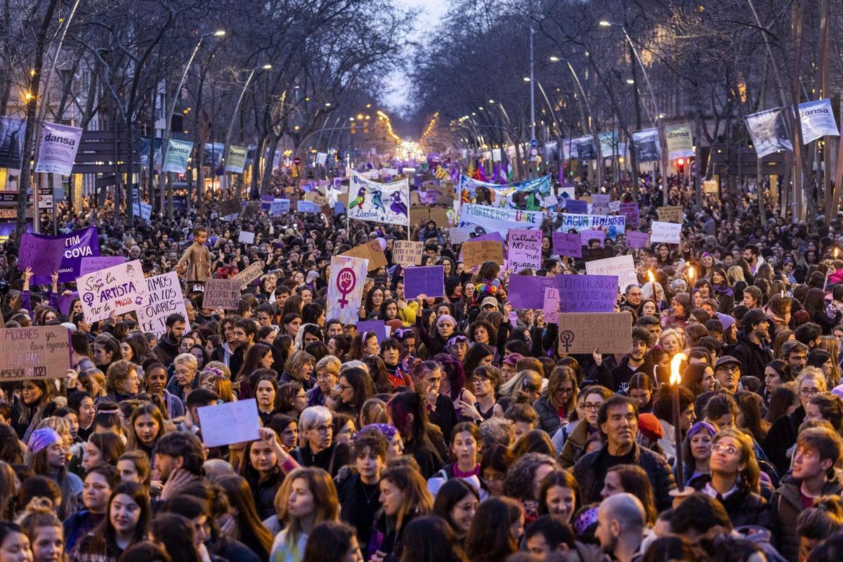 Manifestación del 8-M en Barcelona