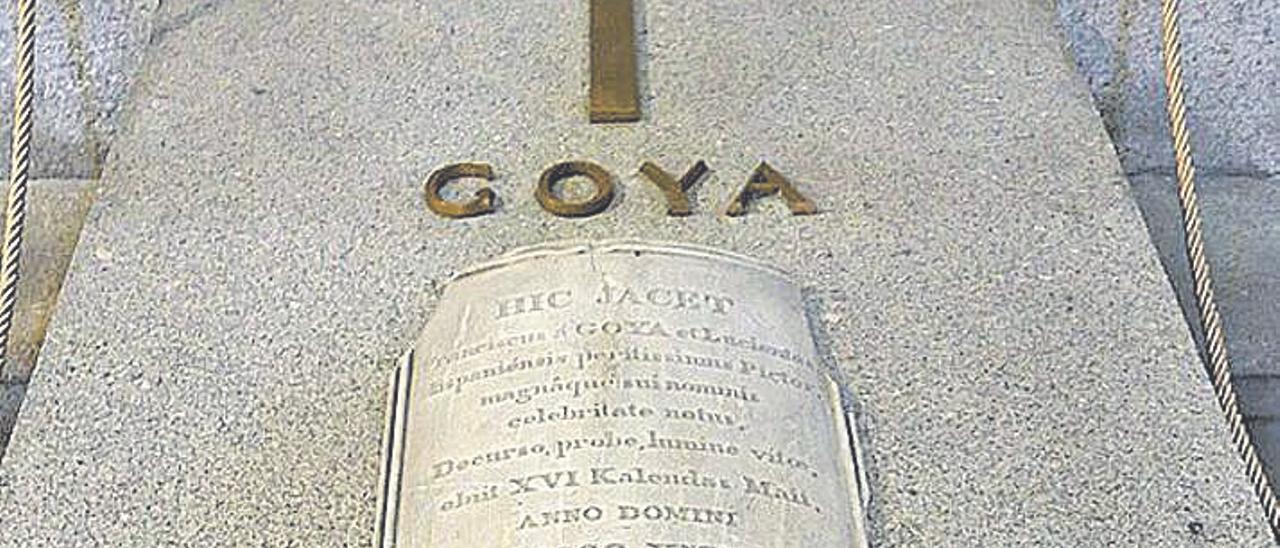 La tumba original donde se enterró a Goya en Burdeos