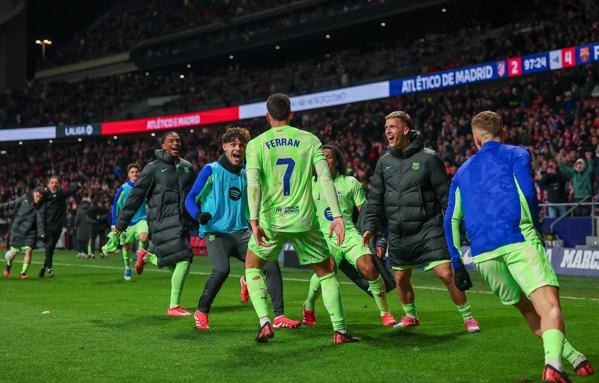 La tremenda celebración del Barça tras remontar al Atlético