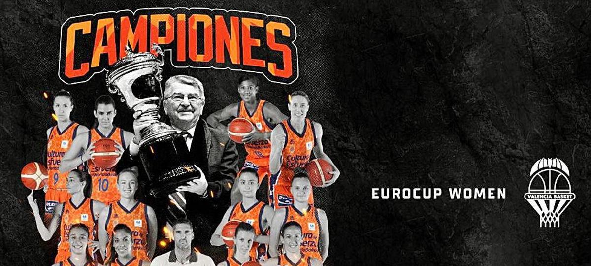 El Valencia Basket celebrará este martes el título de campeonas de la Eurocup