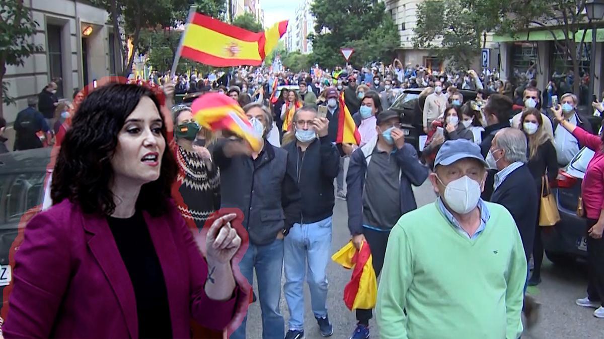 Protestas en una de las zonas más ricas de Madrid, el barrio de Salamanca
