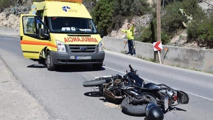 Estado en el que ha quedado la moto accidentada