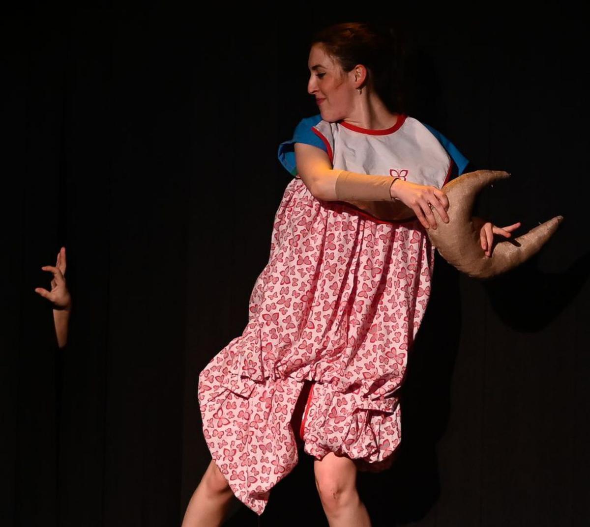 Ici Díaz, durante la representación de «Luna».