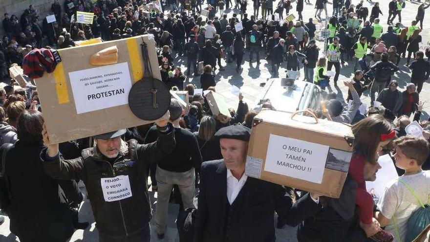 Imagen de un momento de la protesta.