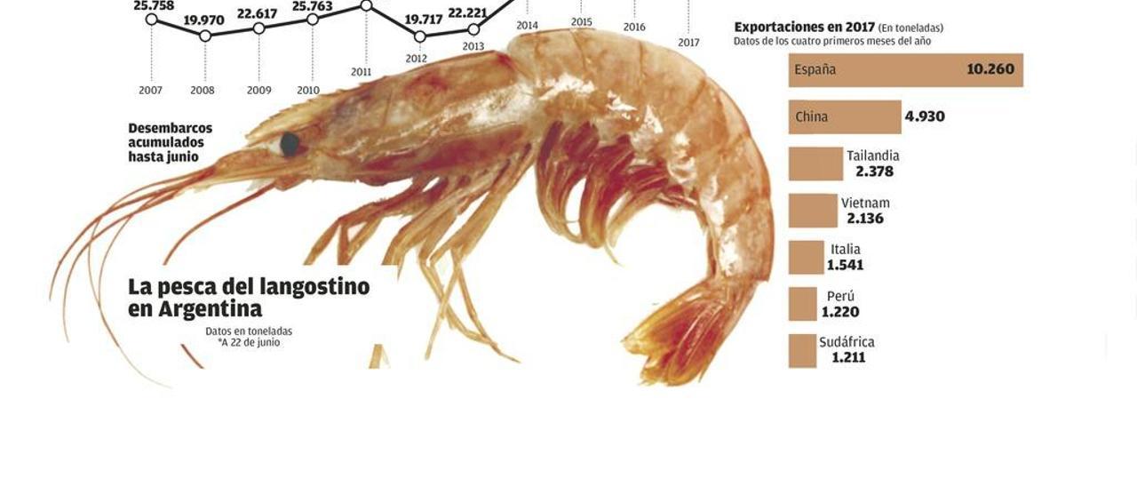 La campaña de langostino alcanza cifras récord en Argentina con 70.000 toneladas