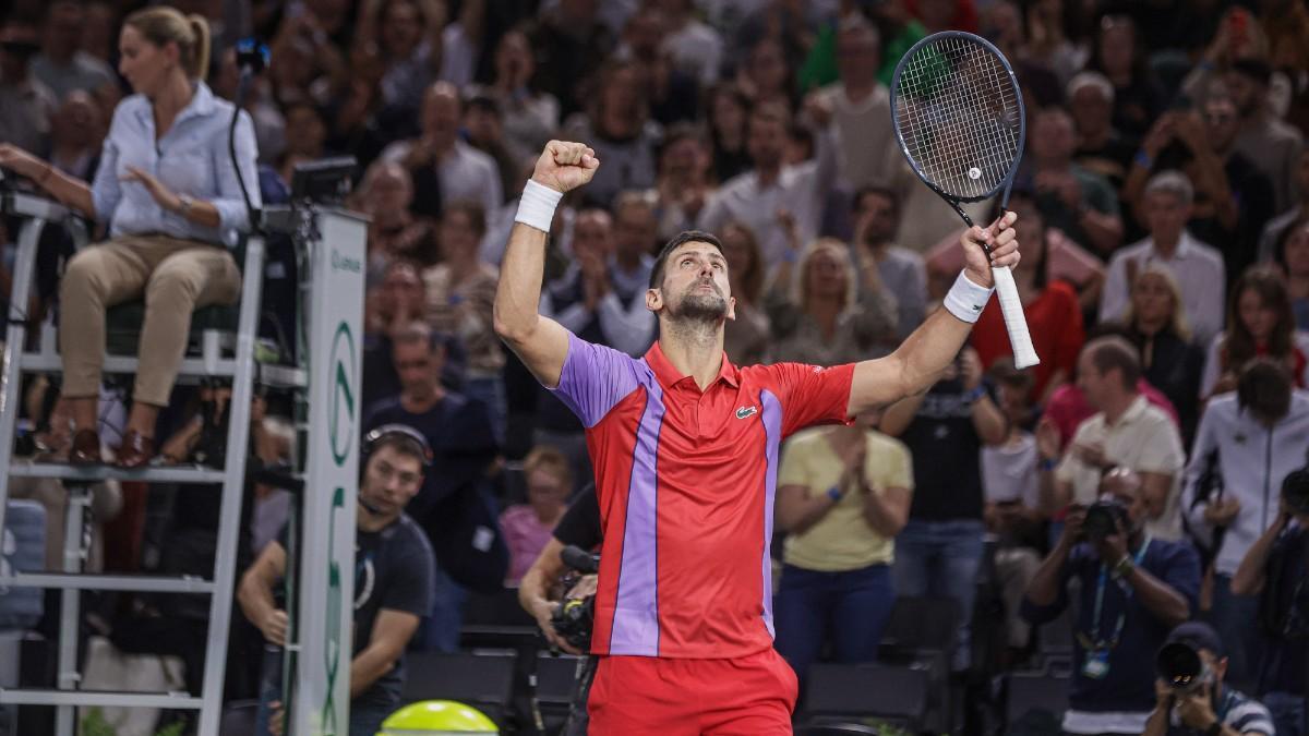 Novak Djokovic celebra el triunfo ante Tallon Griekspoor
