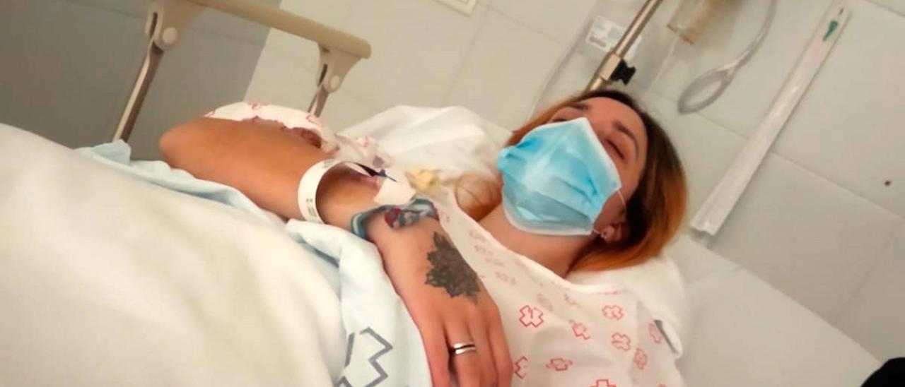 Cecilia Rodríguez, en el último ingreso en el hospital.