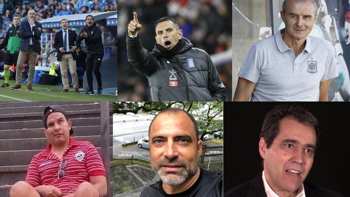 Víctor, Belsué y Loreto, en el Real Zaragoza, Poyet, Óscar Celada, Fernando Cáceres, Juan Esnáider y Santi Aragón.
