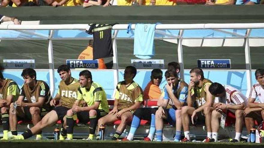 El banquillo de la selección, ante Australia