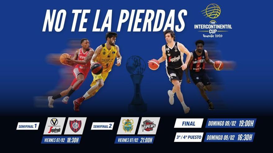 Programa de la FIBA Intercontinental Cup - Tenerife 2020 que se celebra en el Pabellón Santiago Martín