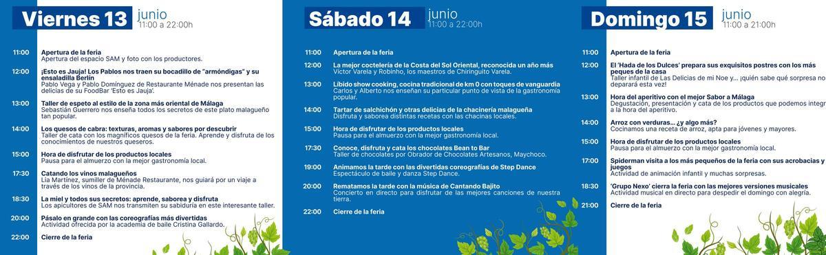 Programa de actividades de la Feria de Sabor a Málaga de Vélez