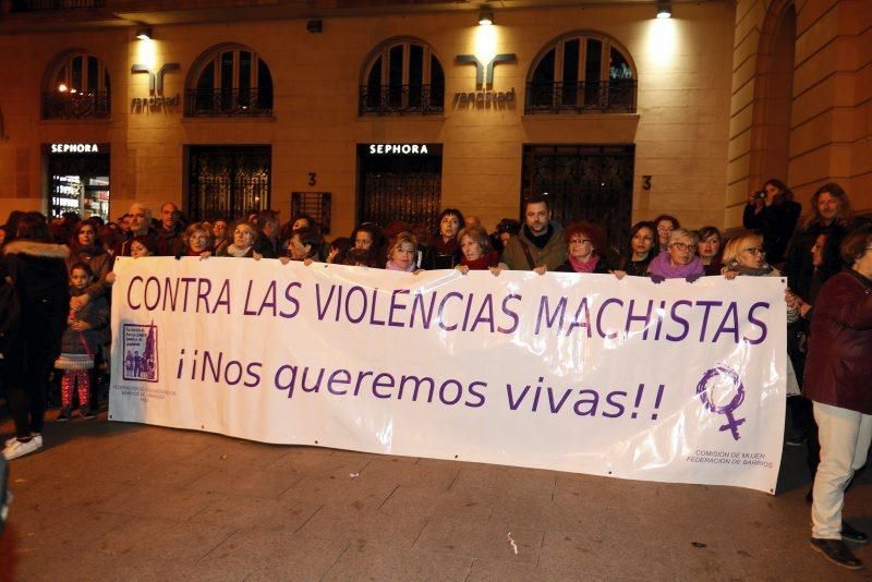 Concentración contra la violencia machista en Zaragoza