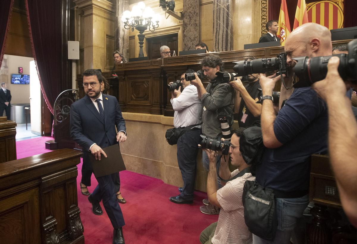 El Parlament rechaza que Aragonès se someta a una cuestión de confianza.