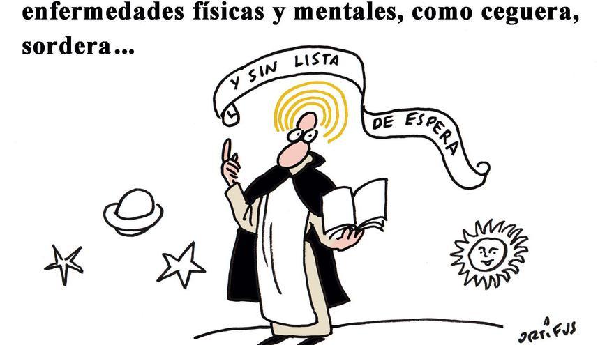 San Vicente Ferrer sanó a personas de diversas enfermedades físcas y mentales, como ceguera, sordera...