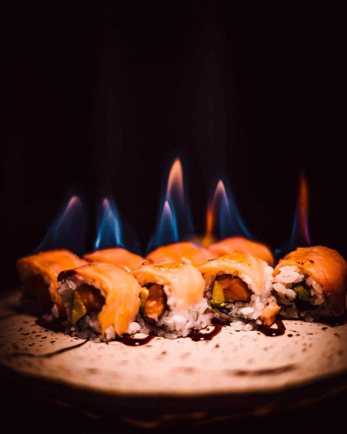 Piezas de sushi de La Monarracha