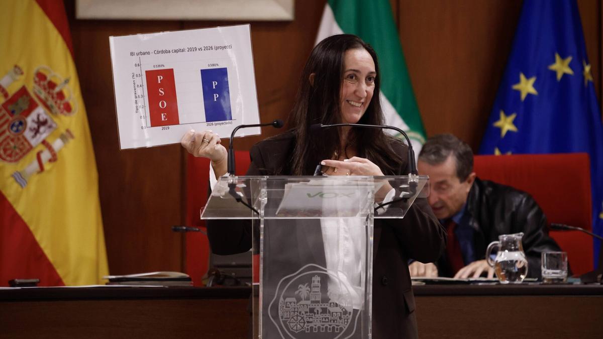 Paula Badanelli, durante el debate sobre el estado de la ciudad.