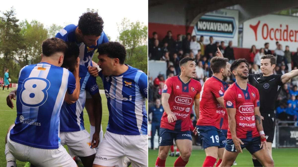El Figueres i l'Olot en dos dels seus últims partits.
