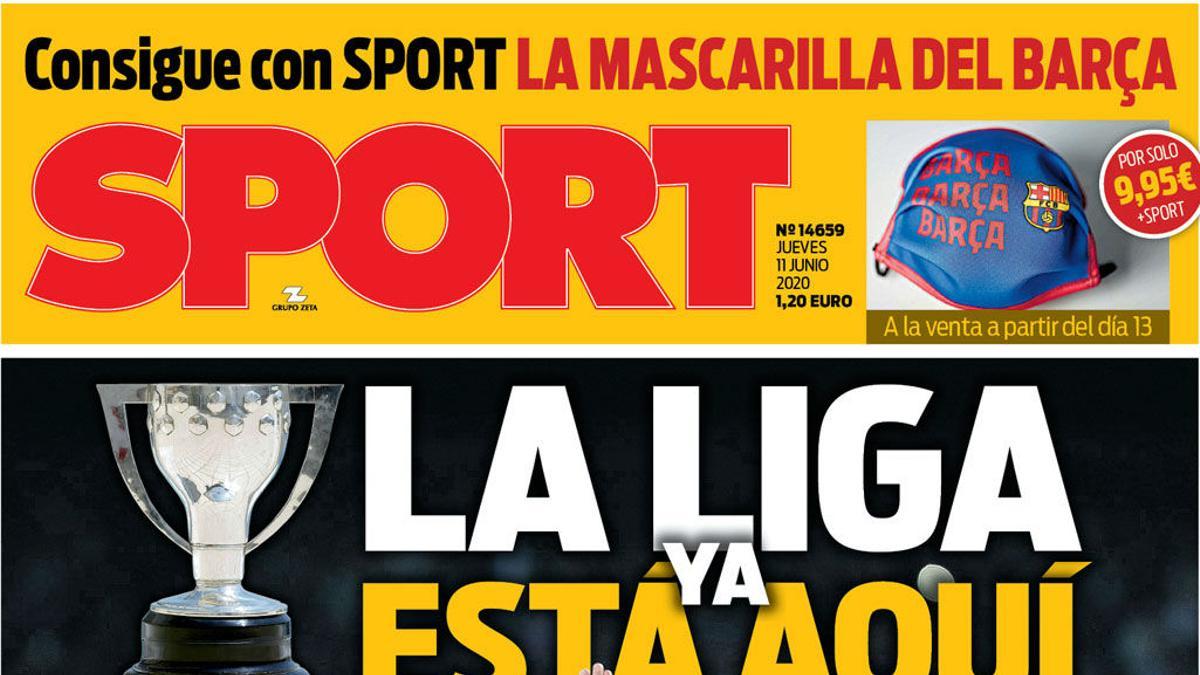 La portada de SPORT del jueves 11 de junio