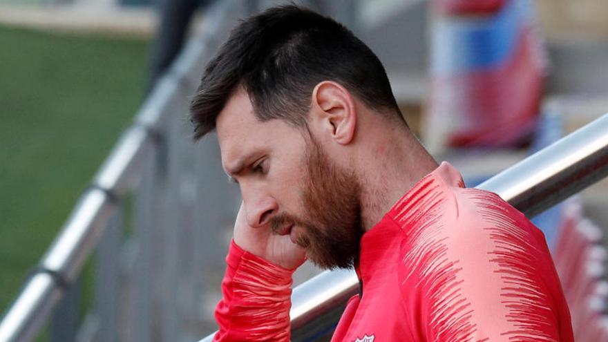 Leo Messi, en un entrenamiento.