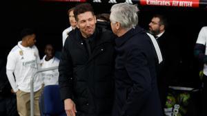 Simeone y Ancelotti, antes de un derbi madrileño