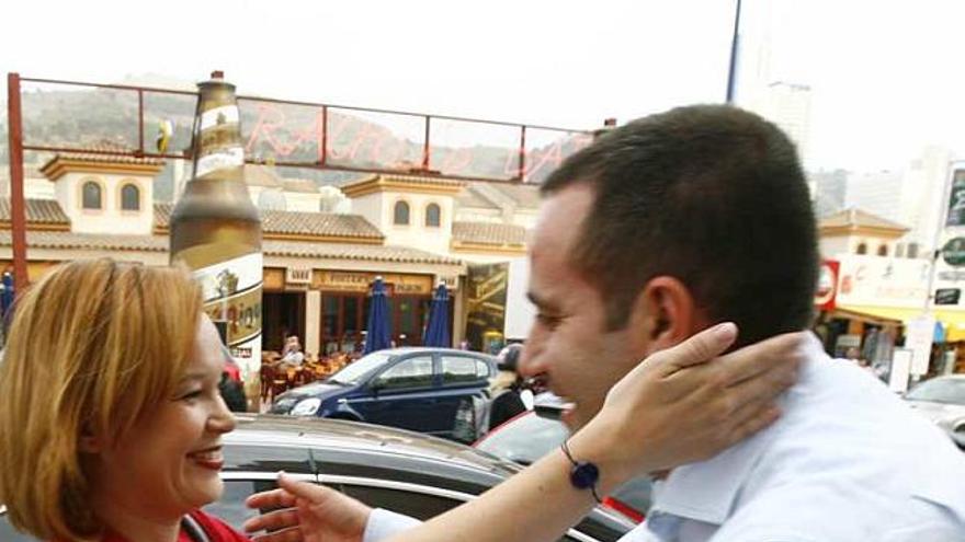 Leire Pajín y Jorge Alarte, en un encuentro en Benidorm, en imagen de archivo