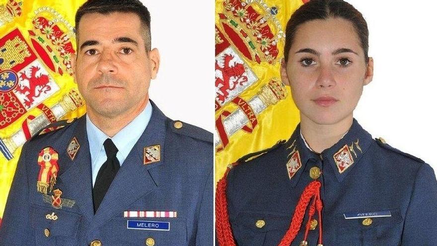 El funeral del comandante Melero y la alférez Almirón ha sido en la AGA esta tarde