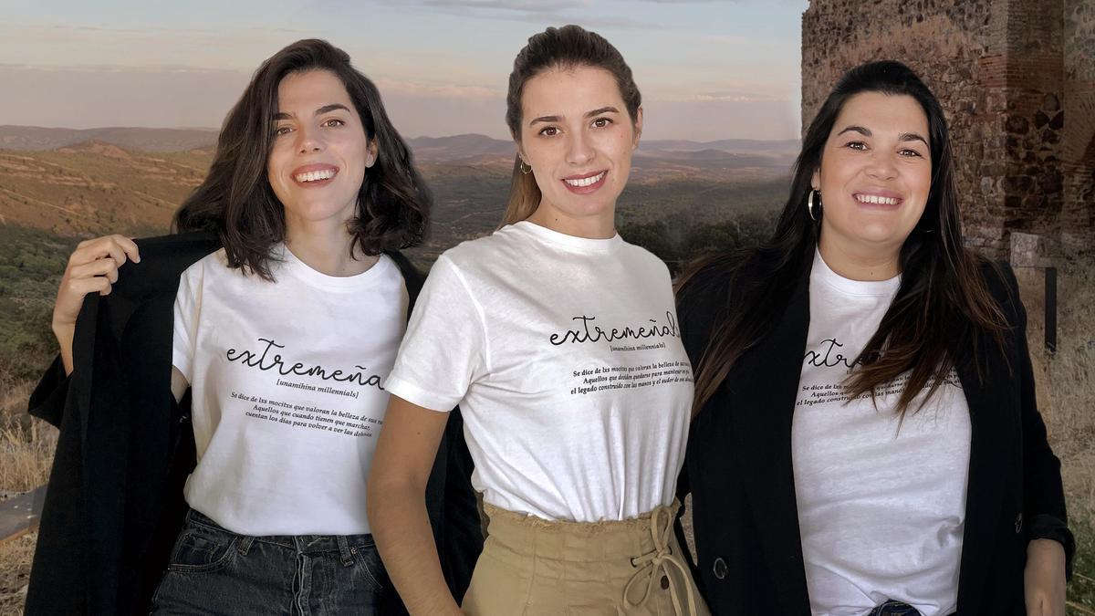 Carmen, Anabel y María Benítez, hermanas que han puesto en marcha ‘Unamihina’, proyecto de reivindicación de los extremeño y venta de productos locales.