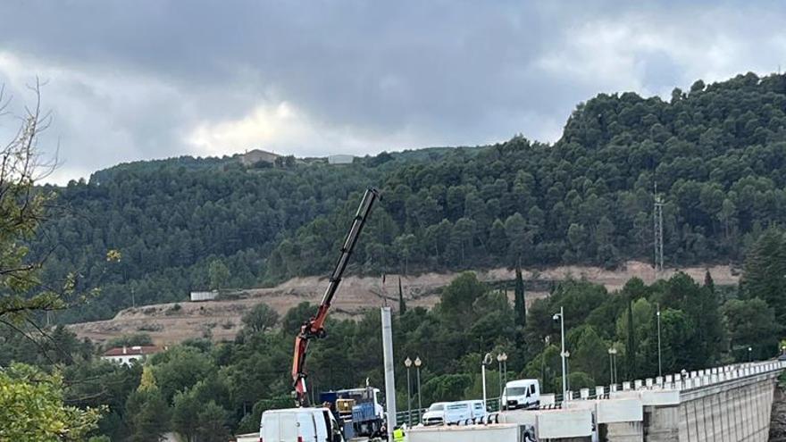 Treballs per incidir en el sistema de recaptació d&#039;aigua de la Mancomunitat Bersols, al pantà de Sant Ponç