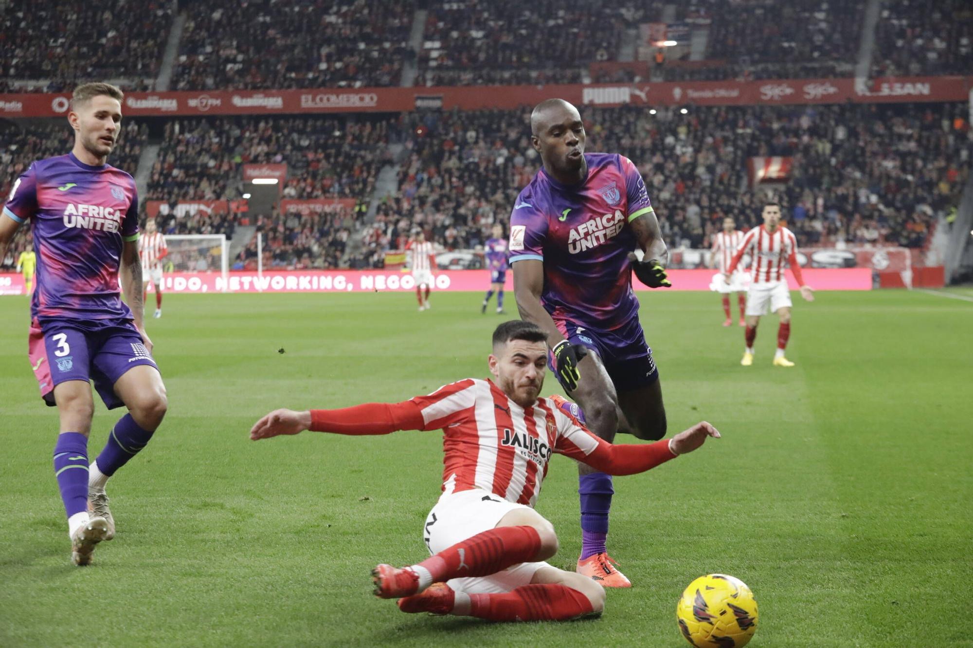 El partido entre el Sporting y el Leganés, en imágenes