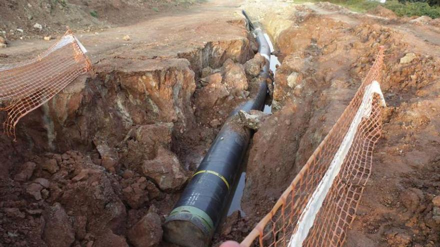 Obras de construcción del gasoducto en la Campa Torres.