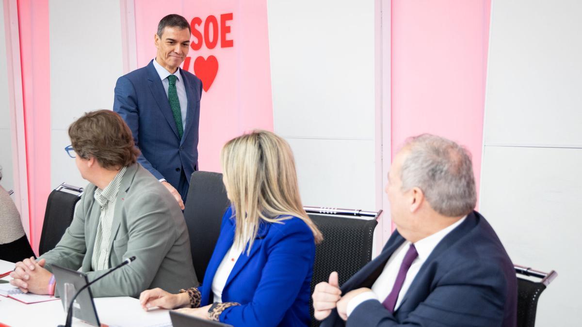 El secretario general del PSOE y presidente del Gobierno, Pedro Sánchez, a su llegada a la última ejecutiva federal celebrada en Ferraz.