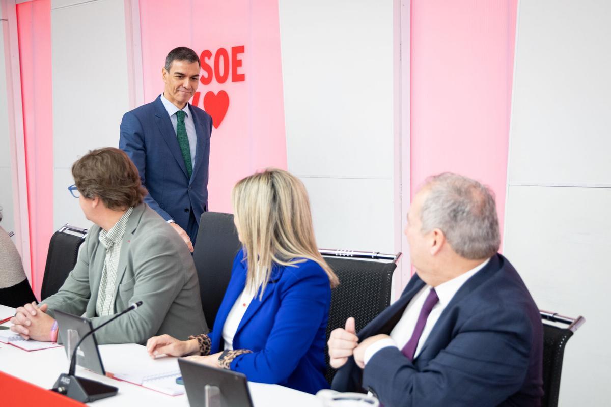 El secretario general del PSOE y presidente del Gobierno, Pedro Sánchez, a su llegada a la última ejecutiva federal celebrada en Ferraz.