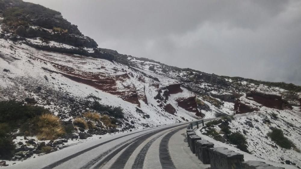 Fuertes lluvias y nieve en La Palma (15/11/2016)