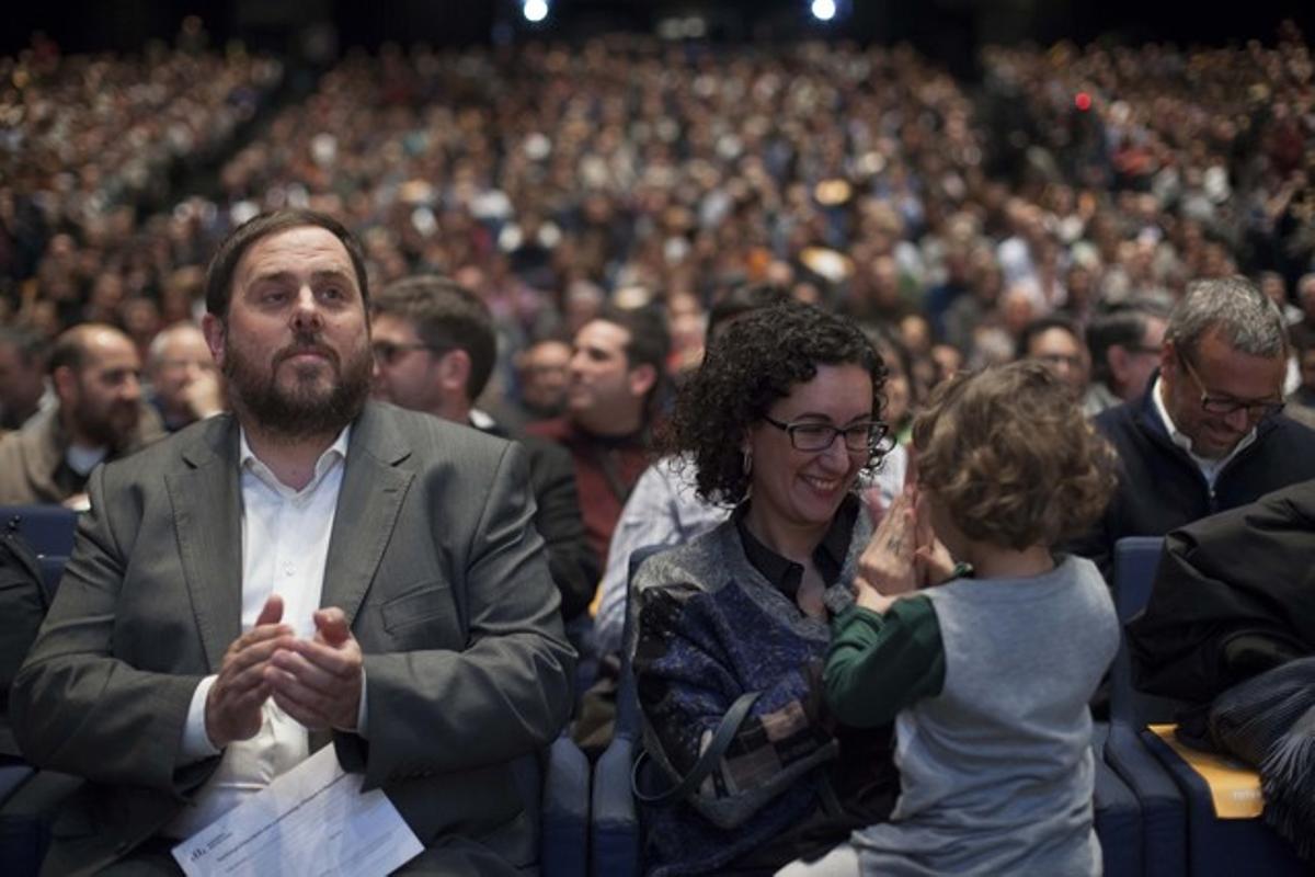 Oriol Junqueras i Marta Rovira, a l’Auditori Fòrum de Barcelona. Oriol Junqueras i Marta Rovira, a l’Auditori Fòrum de Barcelona.