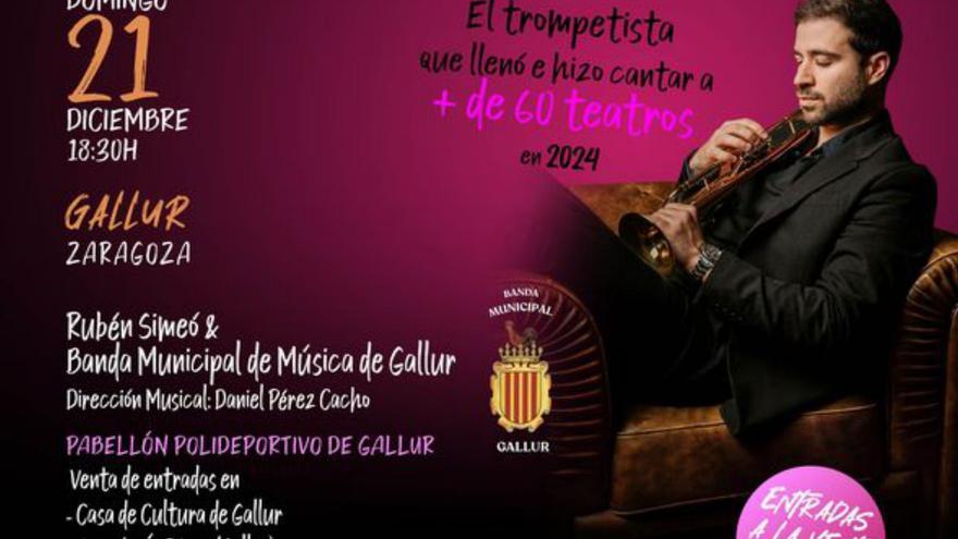 El trompetista Rubén Simeó visita Gallur