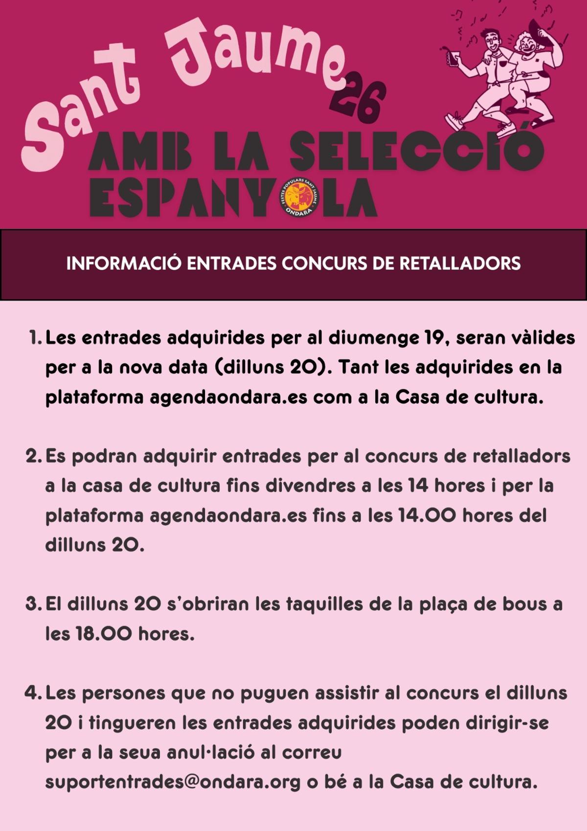 El canvi en el programa de les festes de Sant Jaume