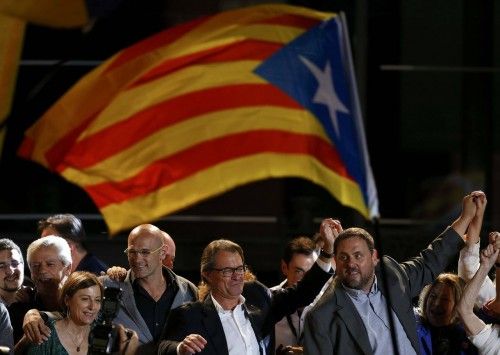 Junts pel Sí celebra su victoria en las elecciones catalanas