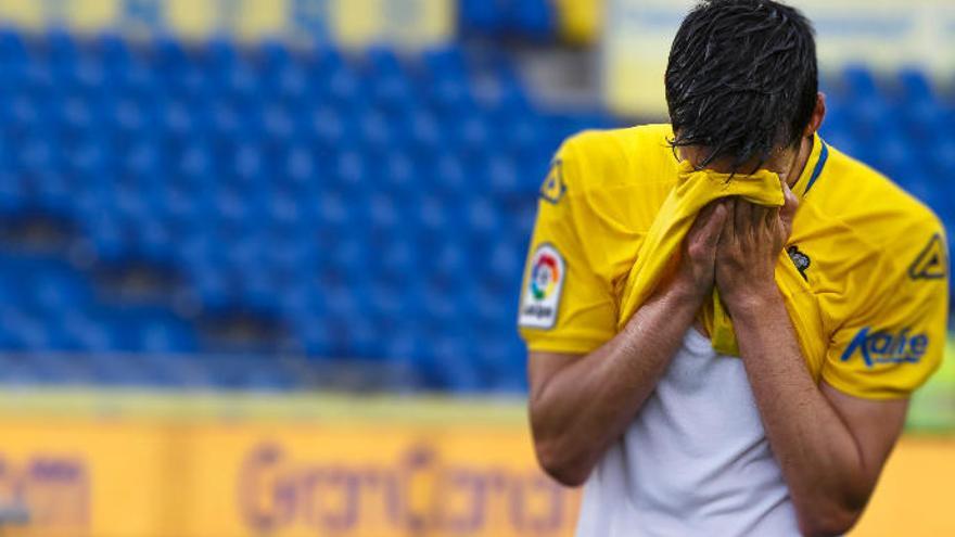 Vicente Gómez, el pasado 22 de abril, tras certificarse el descenso matemático de la UD.