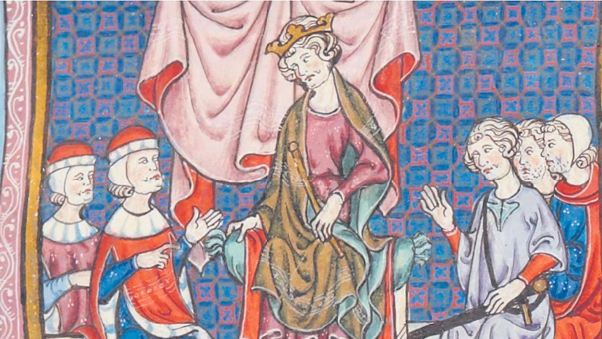 Jaime II de Aragón ante las Cortes.