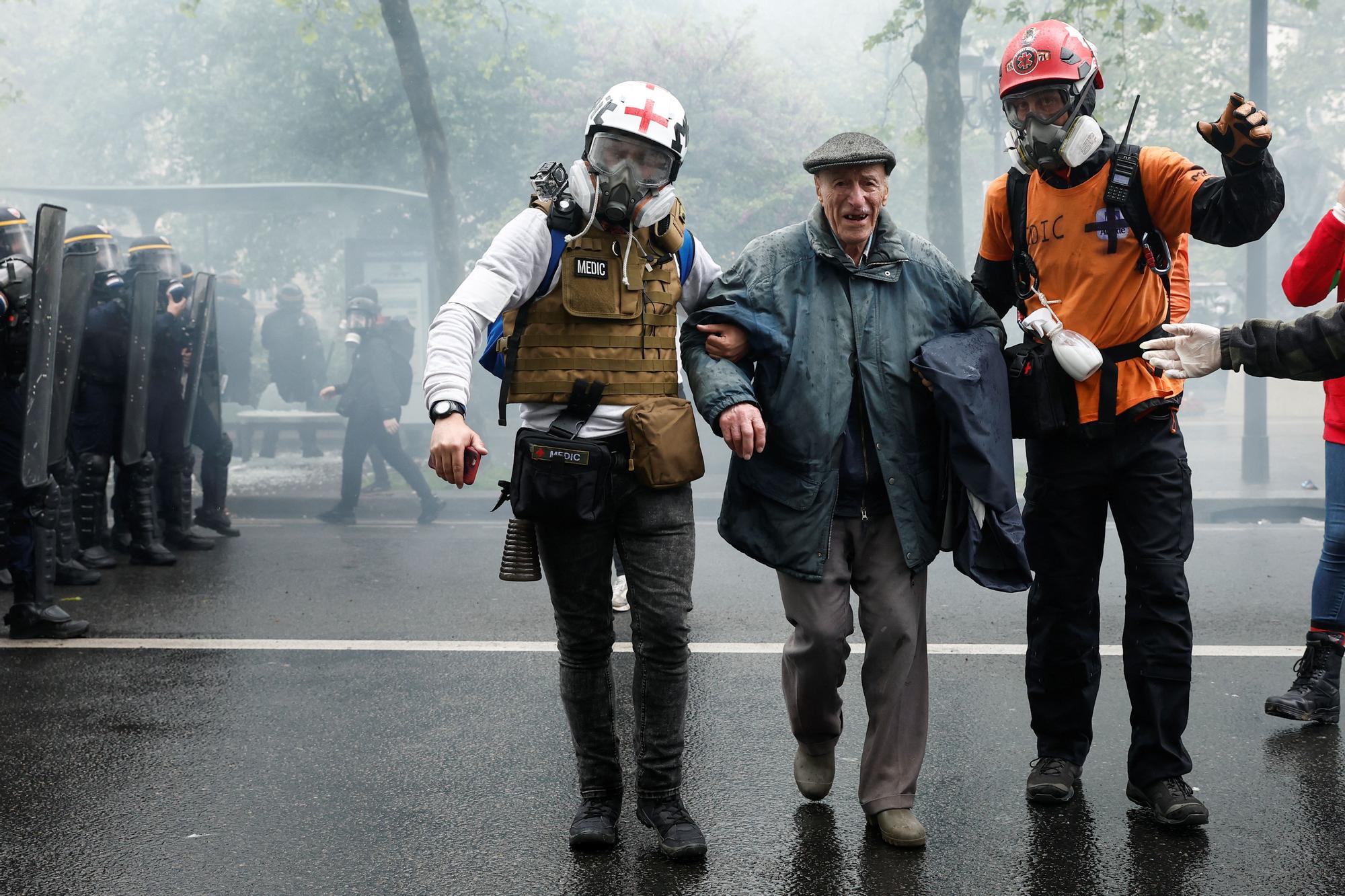 Traditional May Day labour union march in Paris