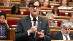 El president de la Generalitat, Salvador Illa, este miércoles en el Parlament